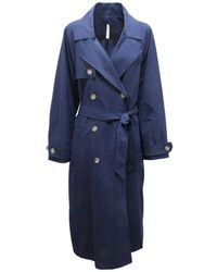 Imperial - Jassen ,Blauw ,Wol Double-Breasted Wollen Jas - Lyst
