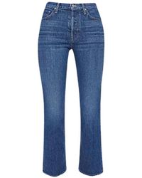 Mother - High-waisted straight leg jeans - Lyst