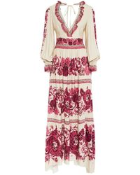 La DoubleJ - Kleedjes ,Veelkleurig ,Elegante Avondjurk Met V-Hals - Lyst