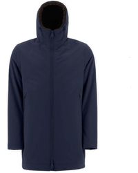 Herno - Jassen ,Blauw ,Polyester Moderne Parka Met Natuurlijke Stretch - Lyst