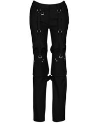 Off-White c/o Virgil Abloh - Broeken ,Zwart ,Polyester Cargo Broek Met Decoratieve Gespen - Lyst