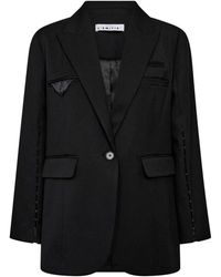 Haute L'Amitié - Haute'Amitié, ,Jassen ,Zwart ,Polyester Zwarte Premiere Hook Blazer Met Klepzakken - Lyst