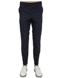 PT Torino - Broeken ,Blauw ,Katoen Katoenmix Stretchbroek - Lyst