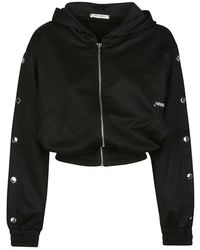 hinnominate - Schwarzer reißverschluss-sweatshirt,bi01 weiß sweatshirt,zip-throughs - Lyst