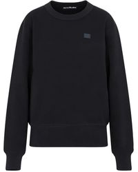 Acne Studios - Baumwoll-sweatshirt 900 black,hellgraue melange baumwoll-sweatshirt - Lyst