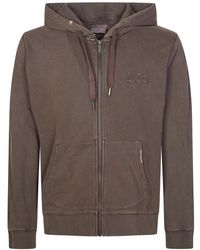 Sun 68 - Hoodies & Sweatvesten ,Bruin ,Felpa Full Zip Rotture - Lyst