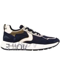 Voile Blanche - Blauer Leder- Und Stoff-Sport-Sneaker - Lyst