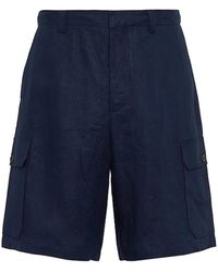 Prada - Linnen Bermuda - Lyst