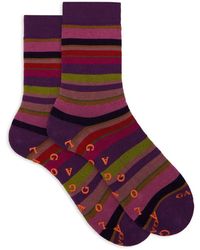 Gallo - Kurze rutschfeste lila baumwollsocken - Lyst