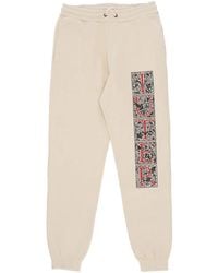 Iuter - Broeken ,Katoen Crème Fleece Trainingsbroeken Elastische Taille - Lyst