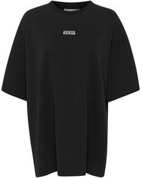 Gestuz - Zwarte Oversized T-Shirt Met Geborduurd Detail - Lyst