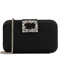 Kazar - Schwarze Abendtasche Aus Stoff Mit Einem Schmuckverschluss - Lyst