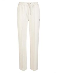 Moncler - Broeken ,Wit ,Katoen Wide-Leg Katoenen Joggingbroek - Lyst