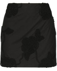 ROTATE BIRGER CHRISTENSEN - Zwarte Bloemen Katoenen Rok - Lyst