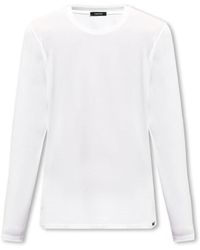 Tom Ford - Tops ,Wit ,Katoen T-Shirt Met Logo - Lyst