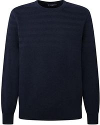 Hackett - Truien & Vesten ,Blauw ,Hbone Texture Sweater - Lyst