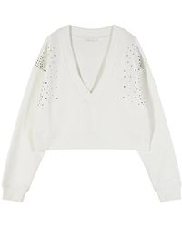Patrizia Pepe - Hoodies & Sweatvesten ,Wit ,Katoen Sweatshirts & Hoodies - Lyst