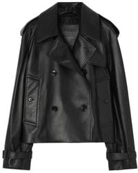 Burberry - Cropped Leren Mayfair Trenchjas - Lyst