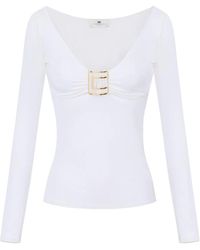 Elisabetta Franchi - Long Sleeve T-Shirts - Lyst