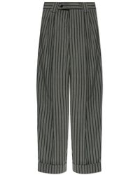 Versace - Pinstripe Wool Oversized Pants - Lyst