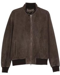 Boglioli - Jassen ,Bruin ,Leer Suede Bomber - Lyst
