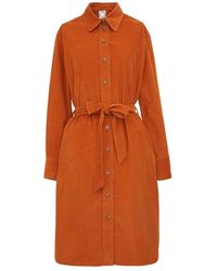 Ines De La Fressange Paris - Vestido camisero de terciopelo naranja - Lyst