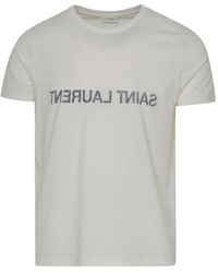 Saint Laurent - Reverse Logo T-Shirt - Lyst