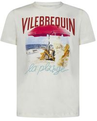 Vilebrequin - T-shirt e polo bianche con stampa logo - Lyst