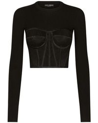 Dolce & Gabbana - Maglione nero a maniche lunghe - stile elegante - Lyst