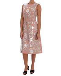 Dolce & Gabbana Floral Leather Dress - Roze