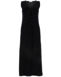 Jil Sander - Kleedjes ,Zwart ,Katoen Maxi Kleedjes - Lyst