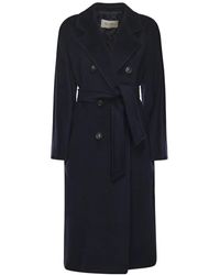 Max Mara - Blauwe Wol En Kasjmier Jas - Lyst