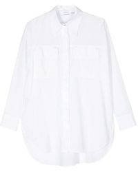 Pinko - Weißes hemd mit besticktem logo - Lyst