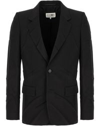 MM6 by Maison Margiela - Jassen ,Zwart ,Wol Stijlvolle Jassen En Vesten Collectie - Lyst
