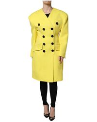 Dolce & Gabbana - Jassen ,Geel ,Wol Gele Double Breasted Trenchcoat Jas - Lyst