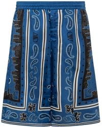 Off-White c/o Virgil Abloh - Off- Nautical Viscose Bermuda Shorts With Print - Lyst