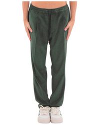 BRIGLIA - Broeken ,Groen ,Wimbledon Velvet Slim Pants - Lyst