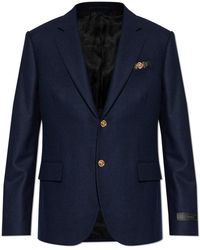 Versace - Jassen ,Blauw ,Wol Wollen Blazer - Lyst