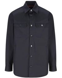 Gucci - Overhemden ,Blauw ,Denim Gg Jacquard Button-Up Shirt - Lyst