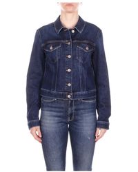 Dondup - Jassen ,Blauw ,Denim Logo Denim Jacket - Lyst