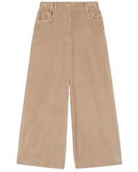 Weekend by Maxmara - Fluwelen Katoenen Wijde Pijpen Broek - Lyst