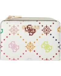 Guess - Accessoires ,Veelkleurig ,Emelie Logo Slg Zip Around Card Case - Lyst