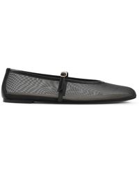 Stuart Weitzman - Zwarte Ballerina's Leer Mesh Elegante Schoenen - Lyst