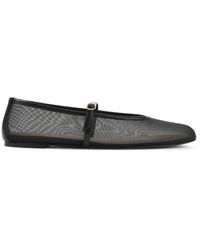 Stuart Weitzman - Zwarte Ballerina's Leer Mesh Elegante Schoenen - Lyst