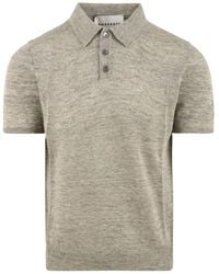 Amaranto - Tops ,Grijs ,Katoen Polo Shirt Met Korte Mouwen - Lyst