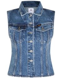Lois - Panelled Sleeveless Denim Shirt - Lyst