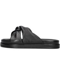 Blasz - Zwarte Leren Zomerslippers - Lyst