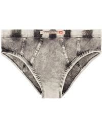 DIESEL - Ondergoed ,Grijs ,Denim Culotte Briefs Met Denim Look - Lyst