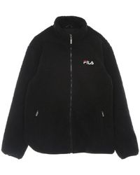 Fila - Fitness ,Zwart ,Zwarte Sherpa Fleece Jas Voor Mannen - Lyst
