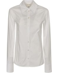 Sportmax - Camisa clásica de popelina de algodón blanco - Lyst